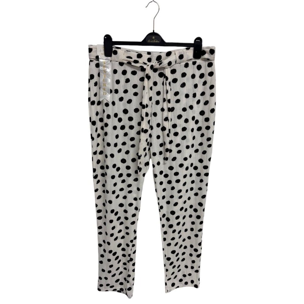 TH Textured women's pull on pants polka Dot plus size 3X